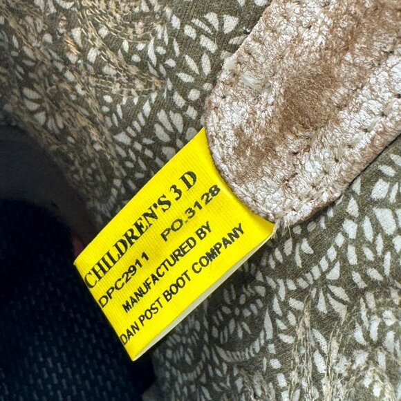 Dan Post Lil Myra Girls Western Boots Brown/Cream Leather Size 3 - Picture 8 of 9